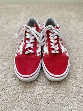 Vans Red & White Checkerboard Old Skool Sneakers